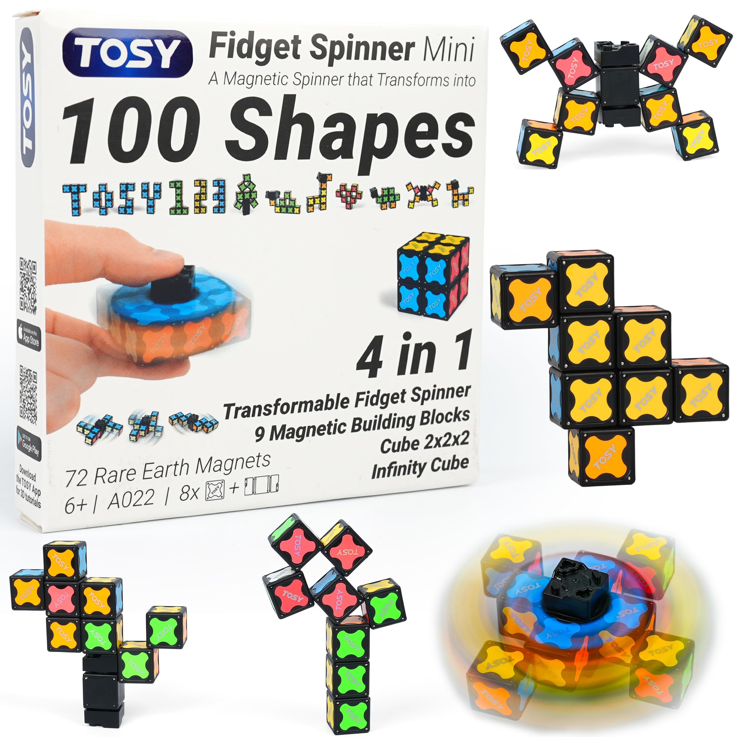 Amazon.com: TOSY Magnet Fidget Spinner Mini - 8 Blocks, 3 in 1 Toy